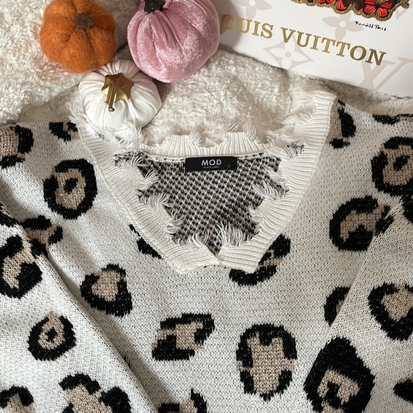 Mod Cheetah Print Sweater - Picture 3 of 5